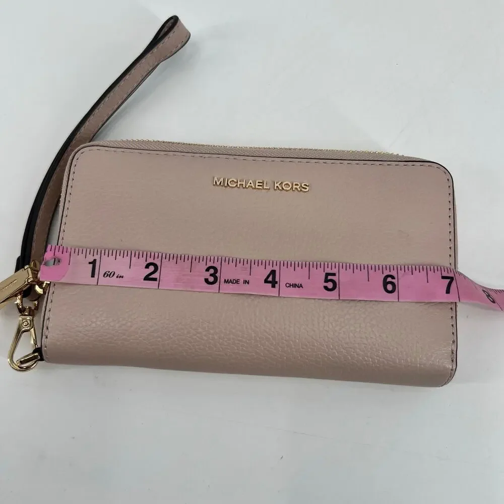 Michael Kors Jade Light Pink Smooth Leather Shoulder Bag & wallet gold hardware